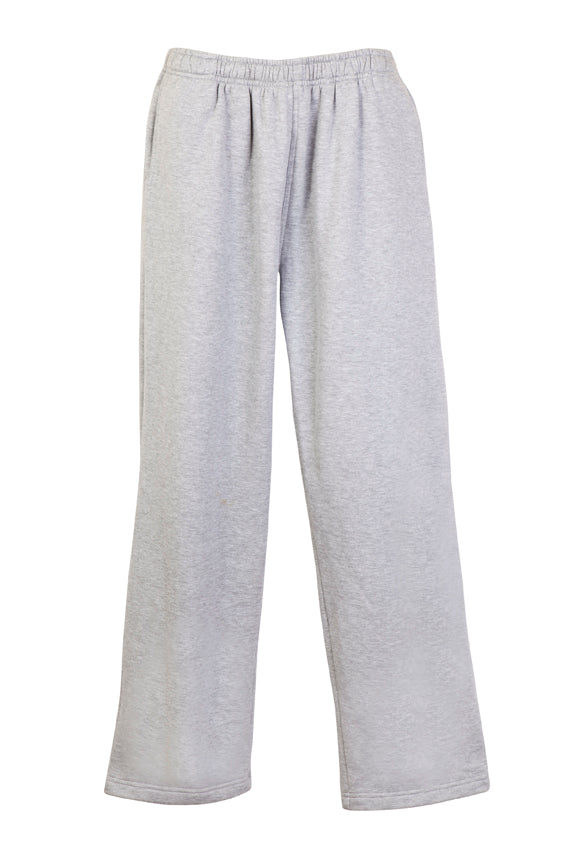 Mens Fleece Track Pants - Grey Marl - Front