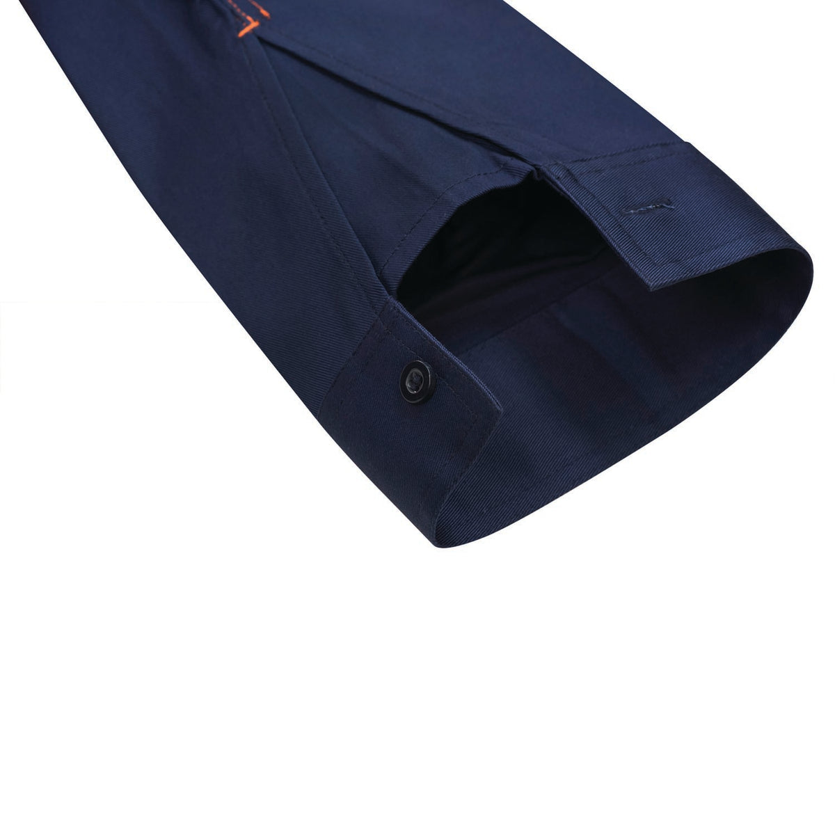 Hi Vis Closed Front Cotton Drill Reflective Shirt With Semi Gusset Sleeves - view