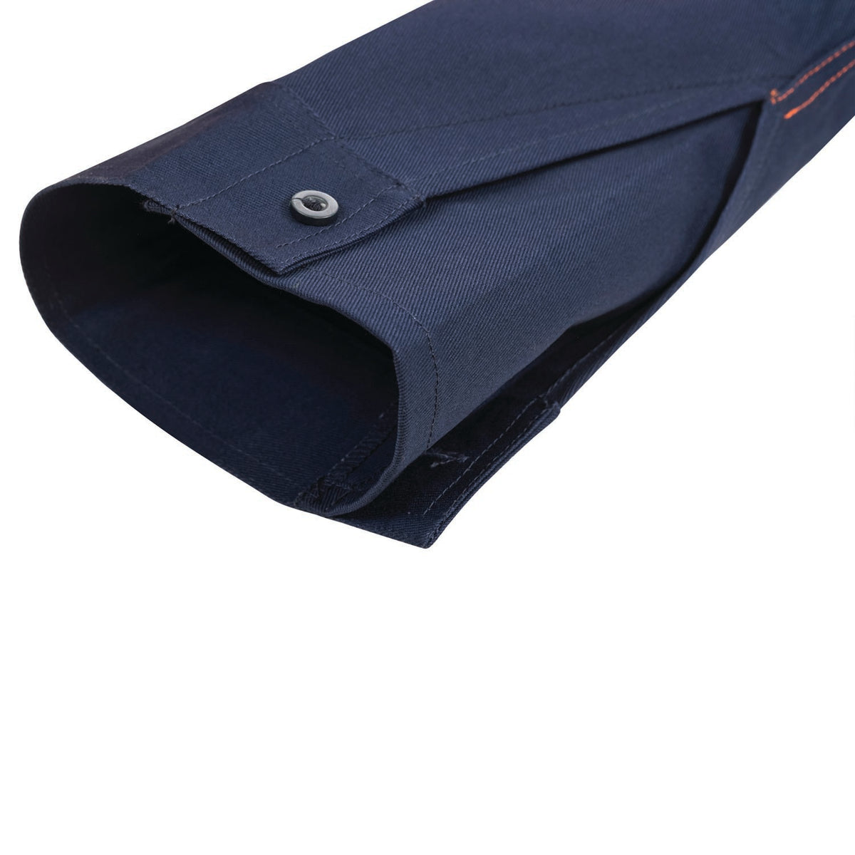 Hi Vis Closed Front Cotton Drill Shirt With Semi Gusset Sleeves - view