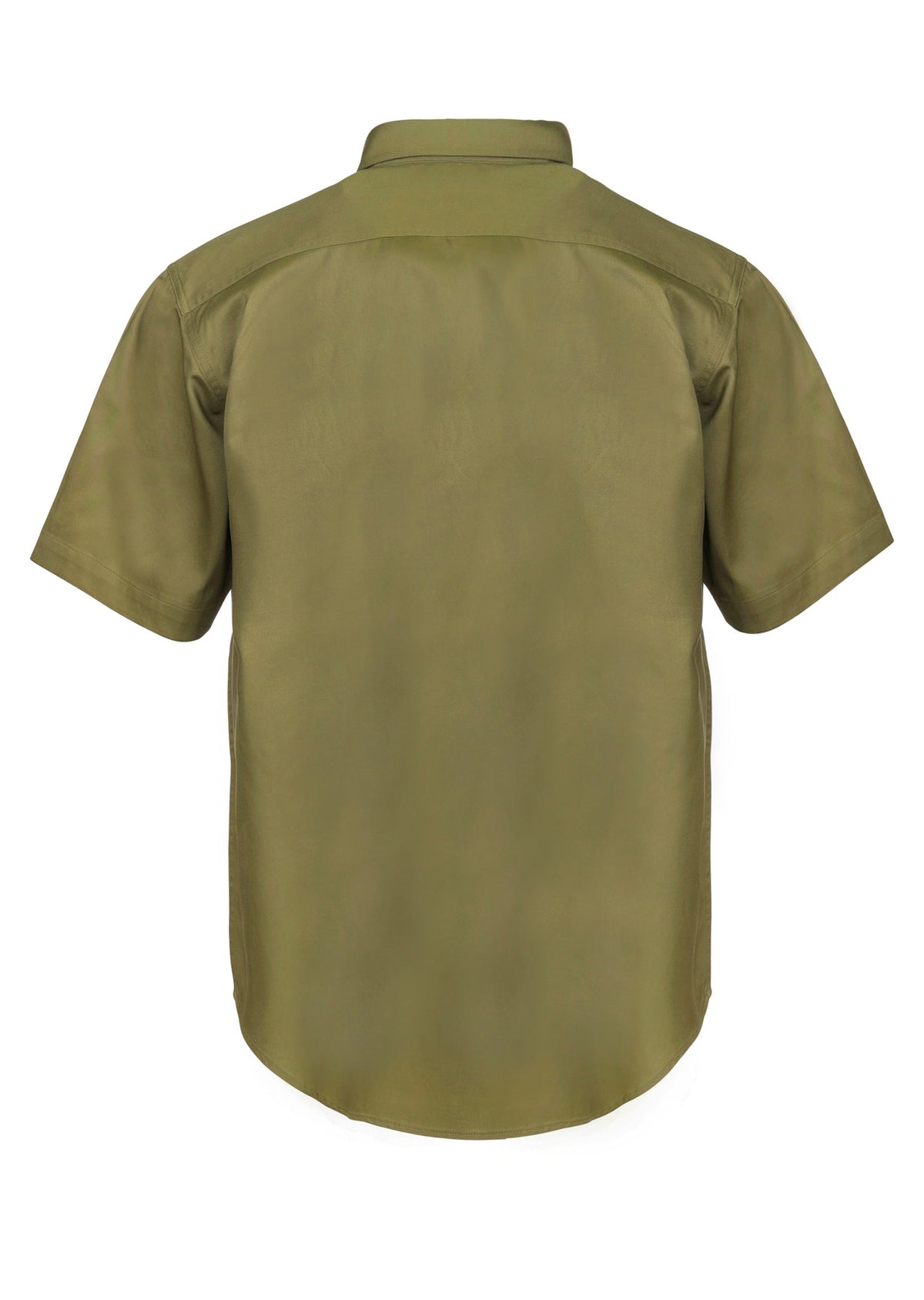 Short Sleeve Cotton Drill Shirt - Khakhi - View