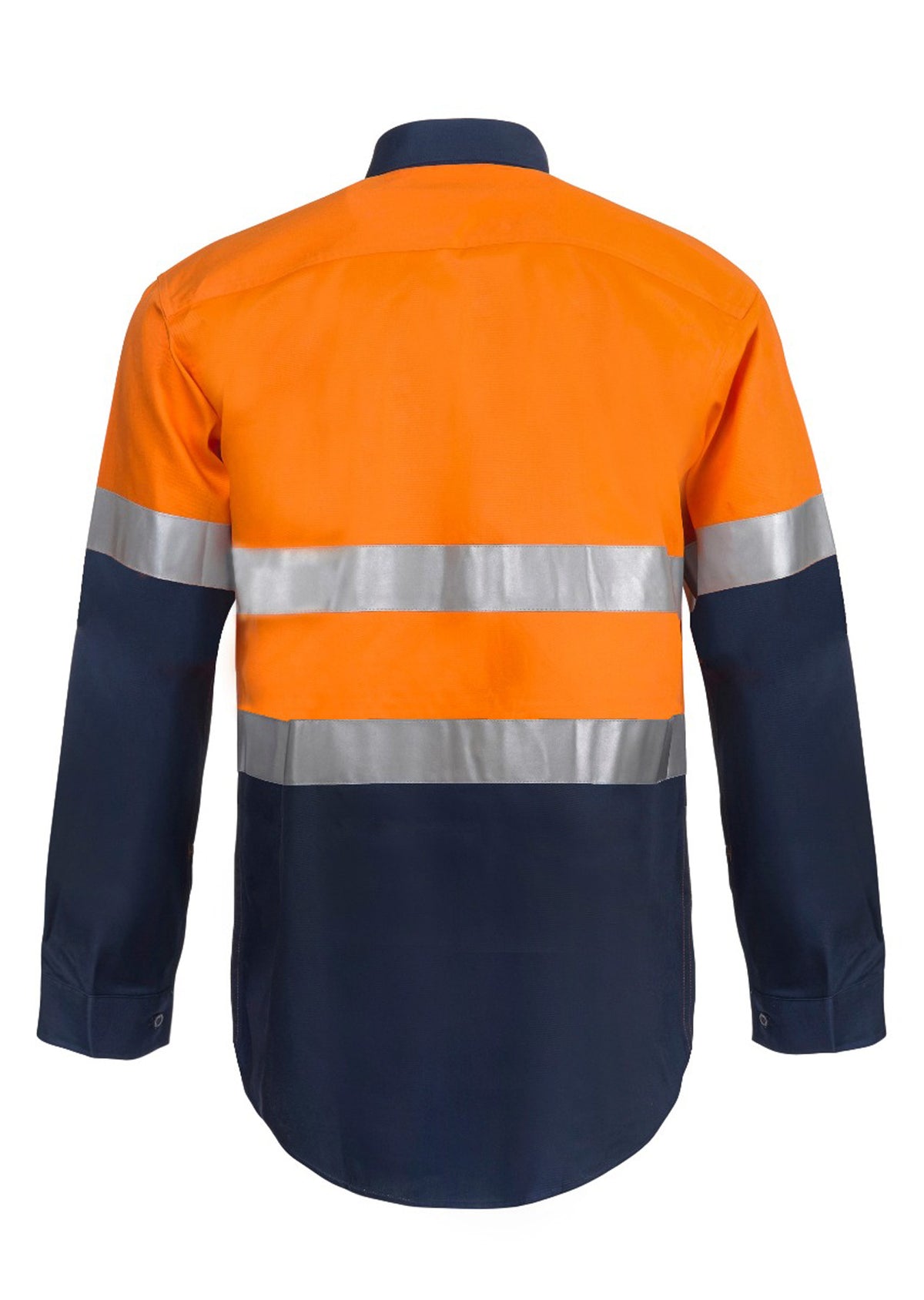 Lightweight Hi Vis Closed Front Vented Cotton Drill Reflective Shirt With Semi Gusset Sleeves - view