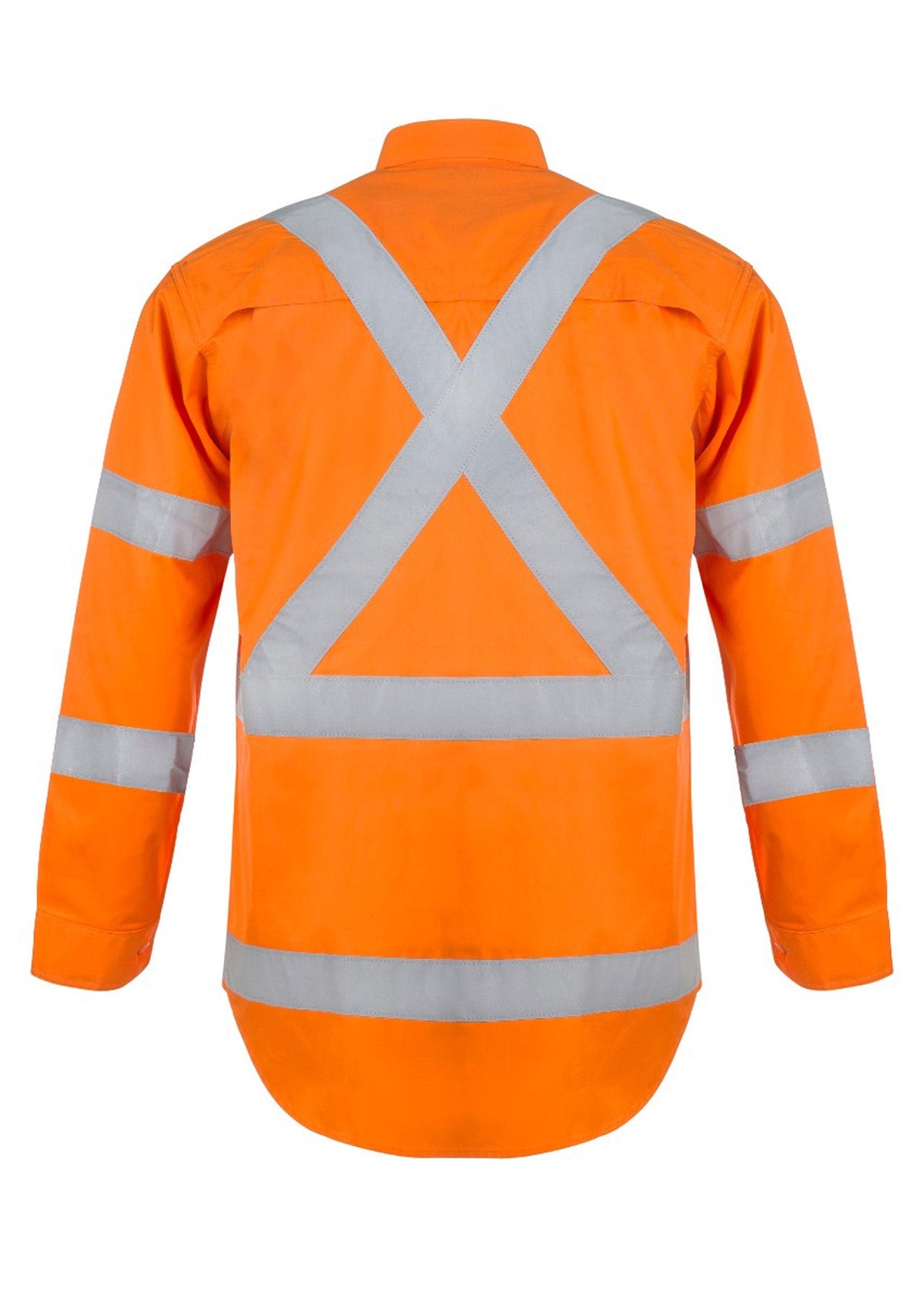 Lightweight Hi Vis Long Sleeve Vented Cotton Drill Reflective Shirt with X Pattern – NSW Rail Compliant 2