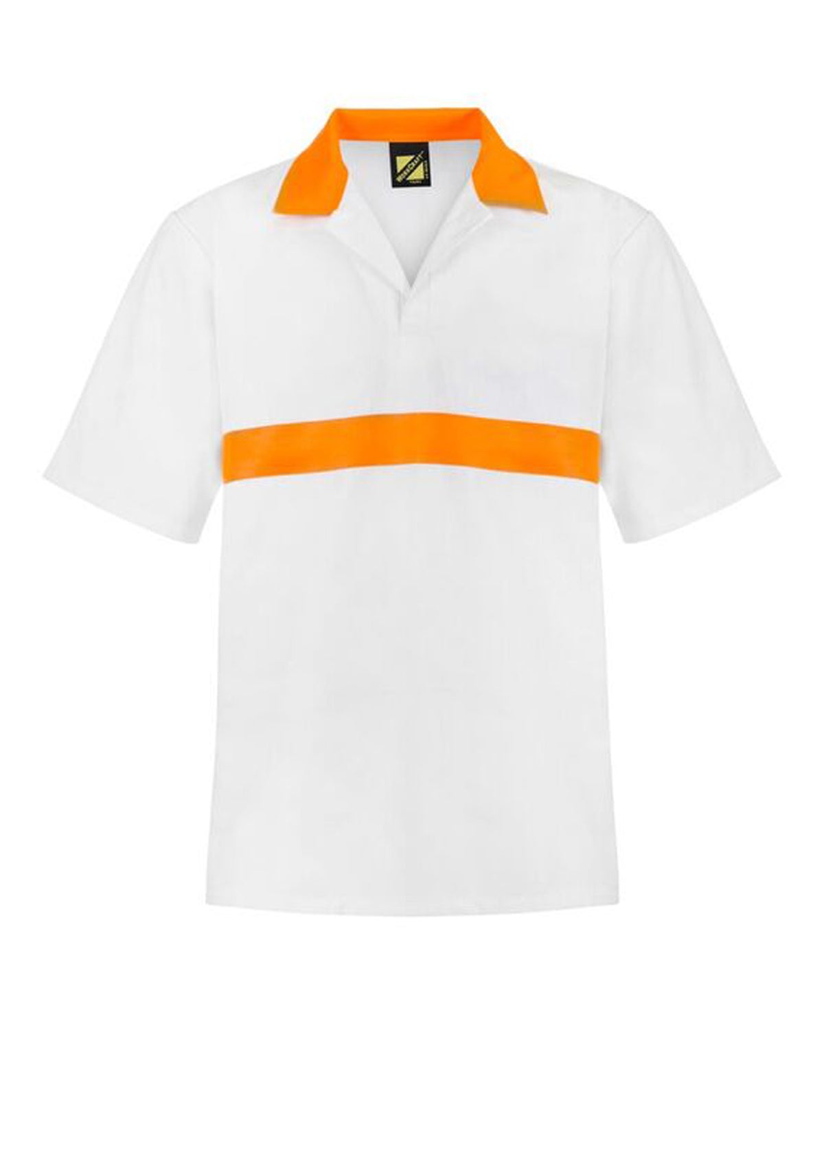 Short Sleeve Food Industry Jacshirt With Contrast Collar And Chestband