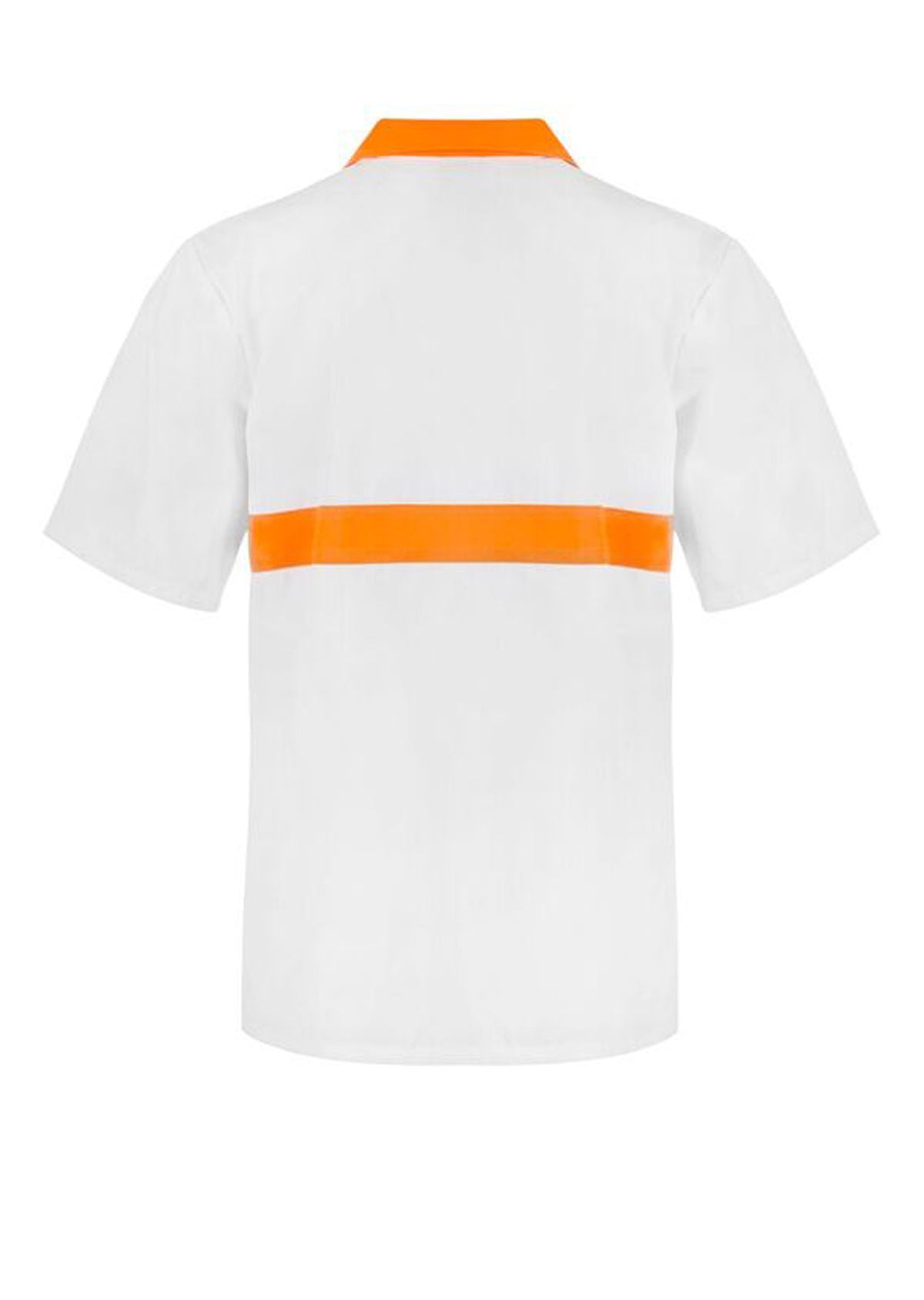 Short Sleeve Food Industry Jacshirt With Contrast Collar And Chestband - view