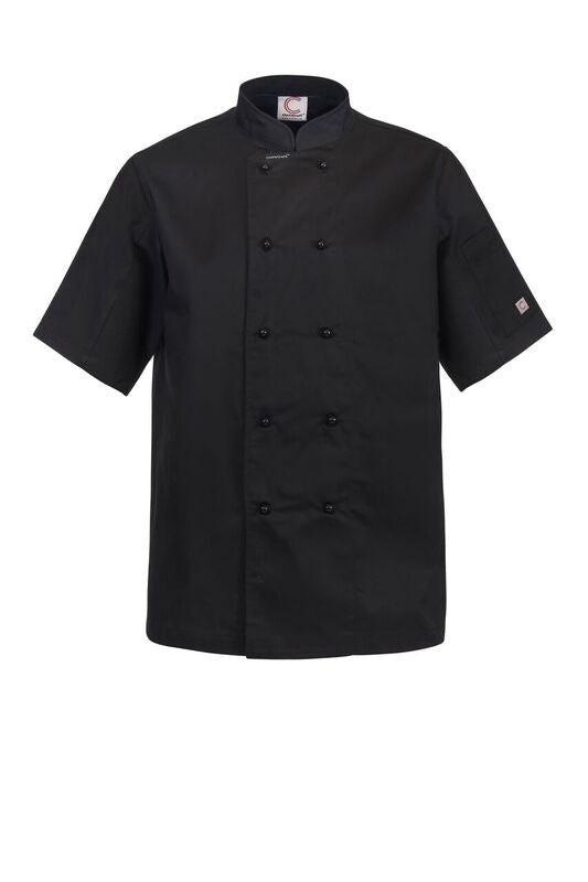Classic Short Sleeve Chefs Jacket - Black