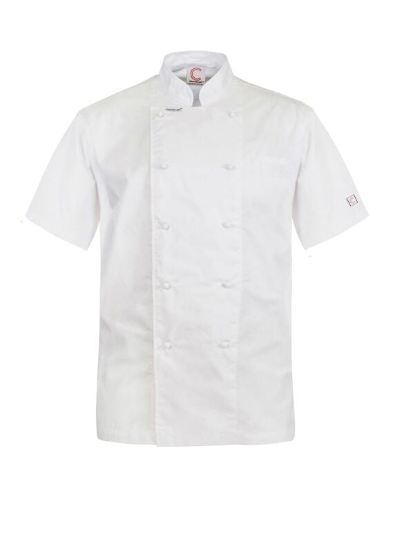 Lightweight Executive Short Sleeve Chefs Jacket - White