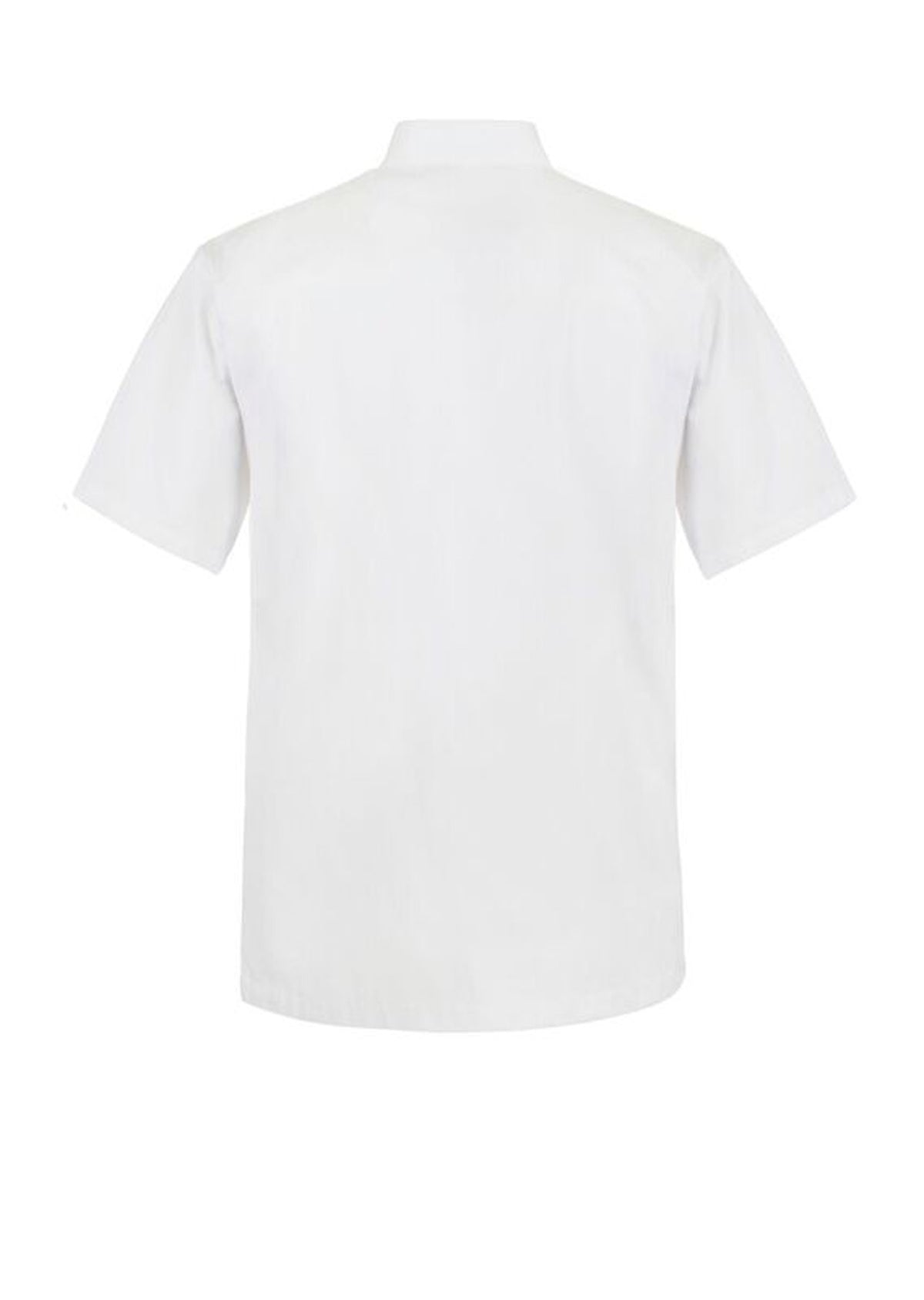 Short Sleeve Chefs Tunic with Concealed Front - White