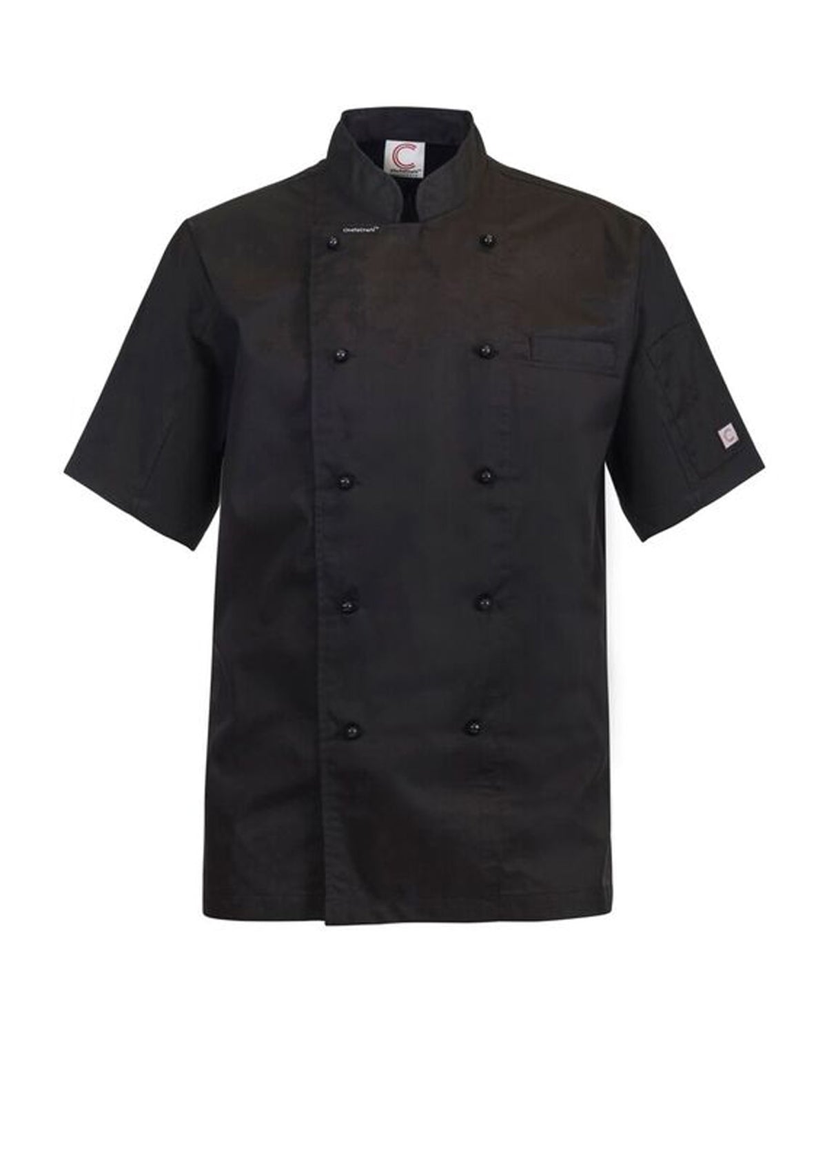 Lightweight Executive Short Sleeve Chefs Jacket - Black
