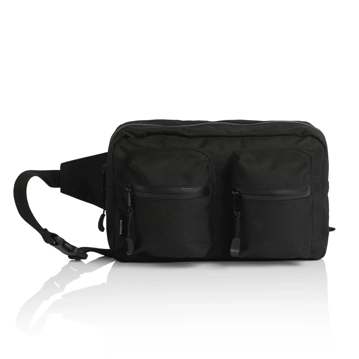 Recycled Double Waist Bag 1025 - Black - Front