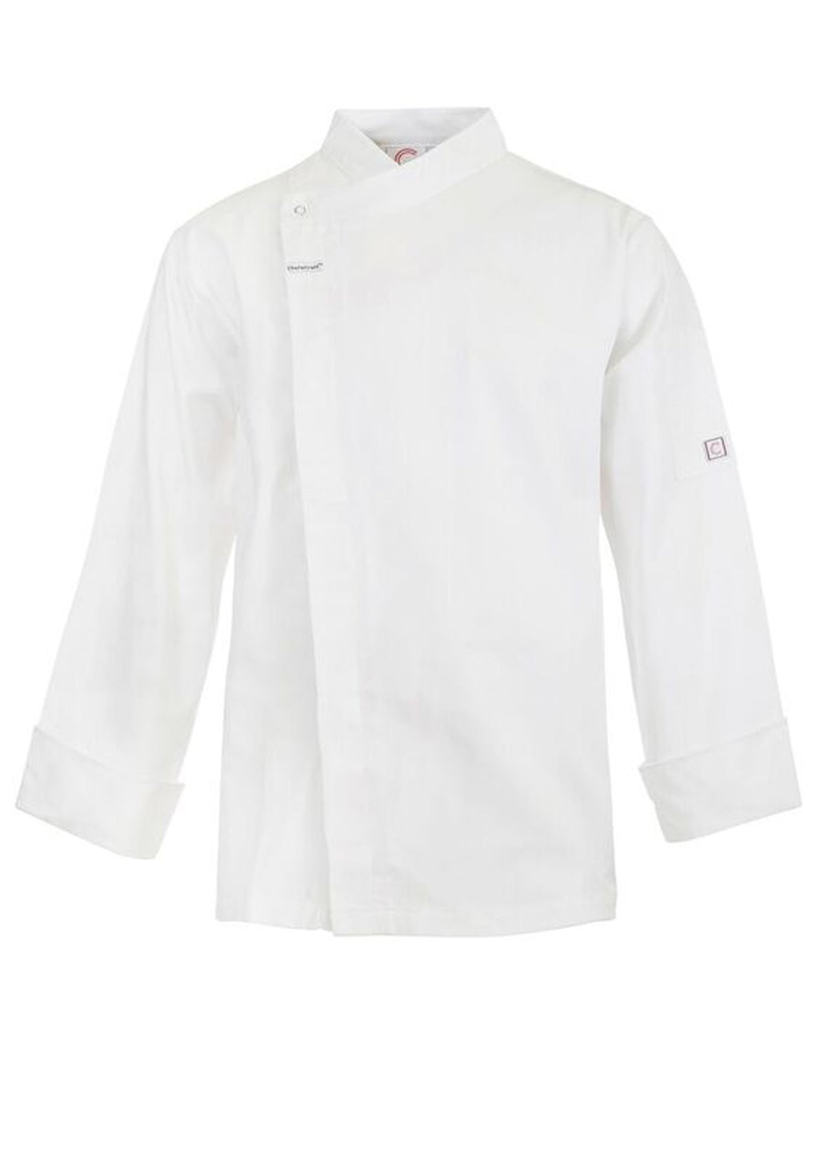 Long Sleeve Chefs Tunic with Concealed Front - White