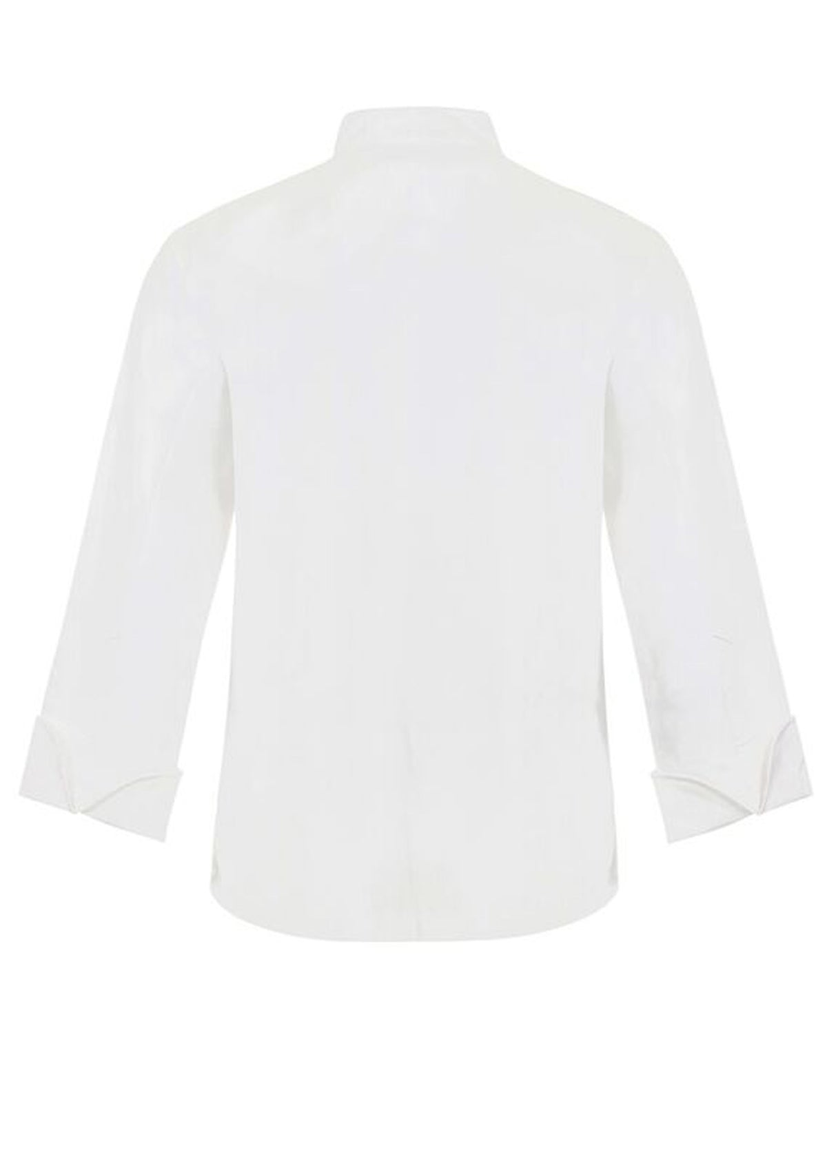 Long Sleeve Chefs Tunic with Concealed Front - White