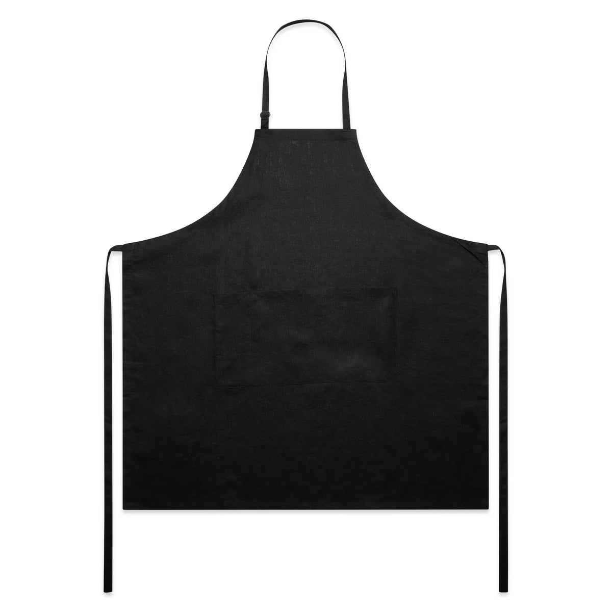 Linen Apron 1086 - Black - Front