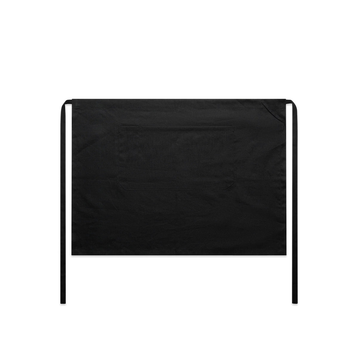 Linen Half Apron 1087 - Black - Front