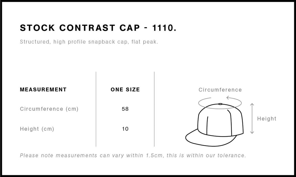 Stock Contrast Trucker 1110 - Size guide