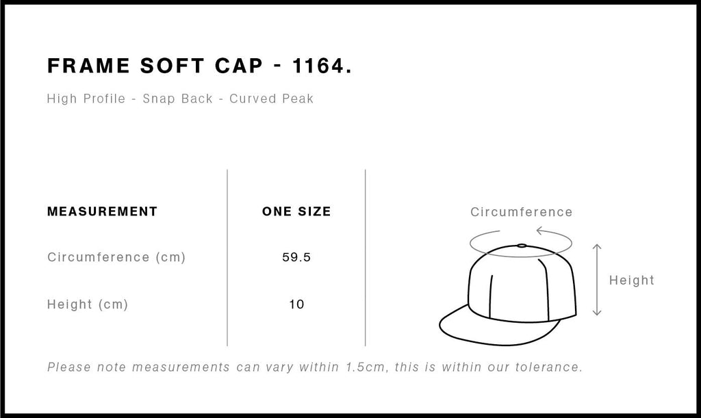 Frame Soft Cap 1164 - Size guide