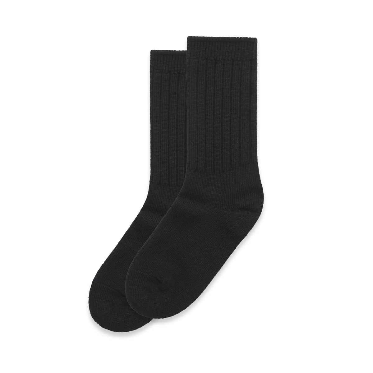 Knit Socks (2 Pairs) 1214 - Black - Front