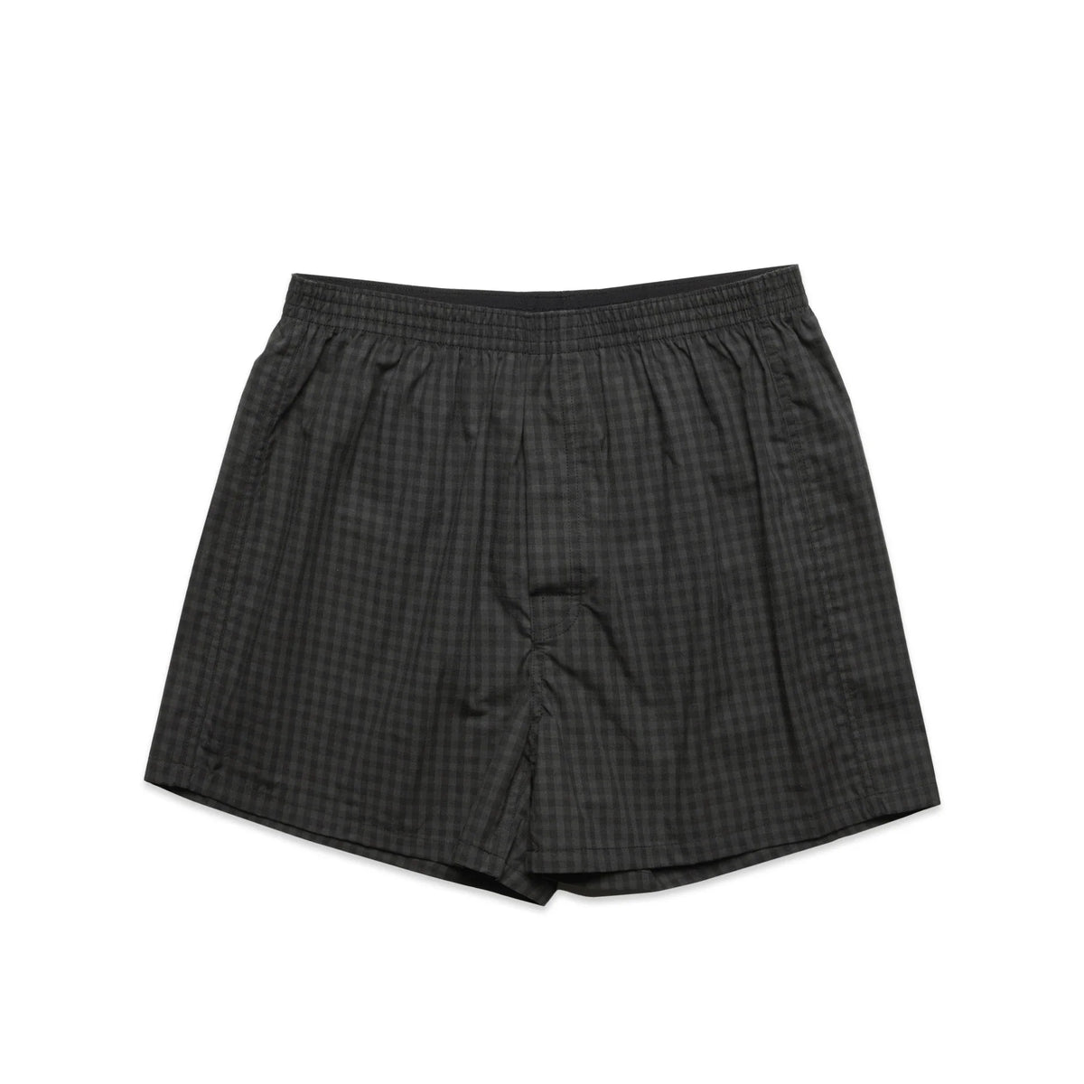 Boxer Check Shorts 1215 - Black/Coal - Front