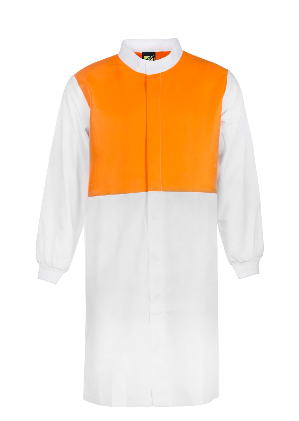 Hi Vis Long Sleeve Food Industry Long Length Dustcoat With Mandarin Collar