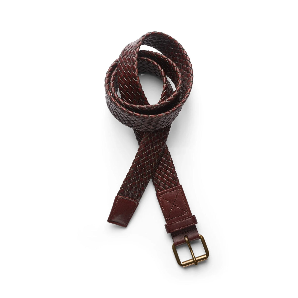 Braided Leather Belt 1405 - Brown - Front