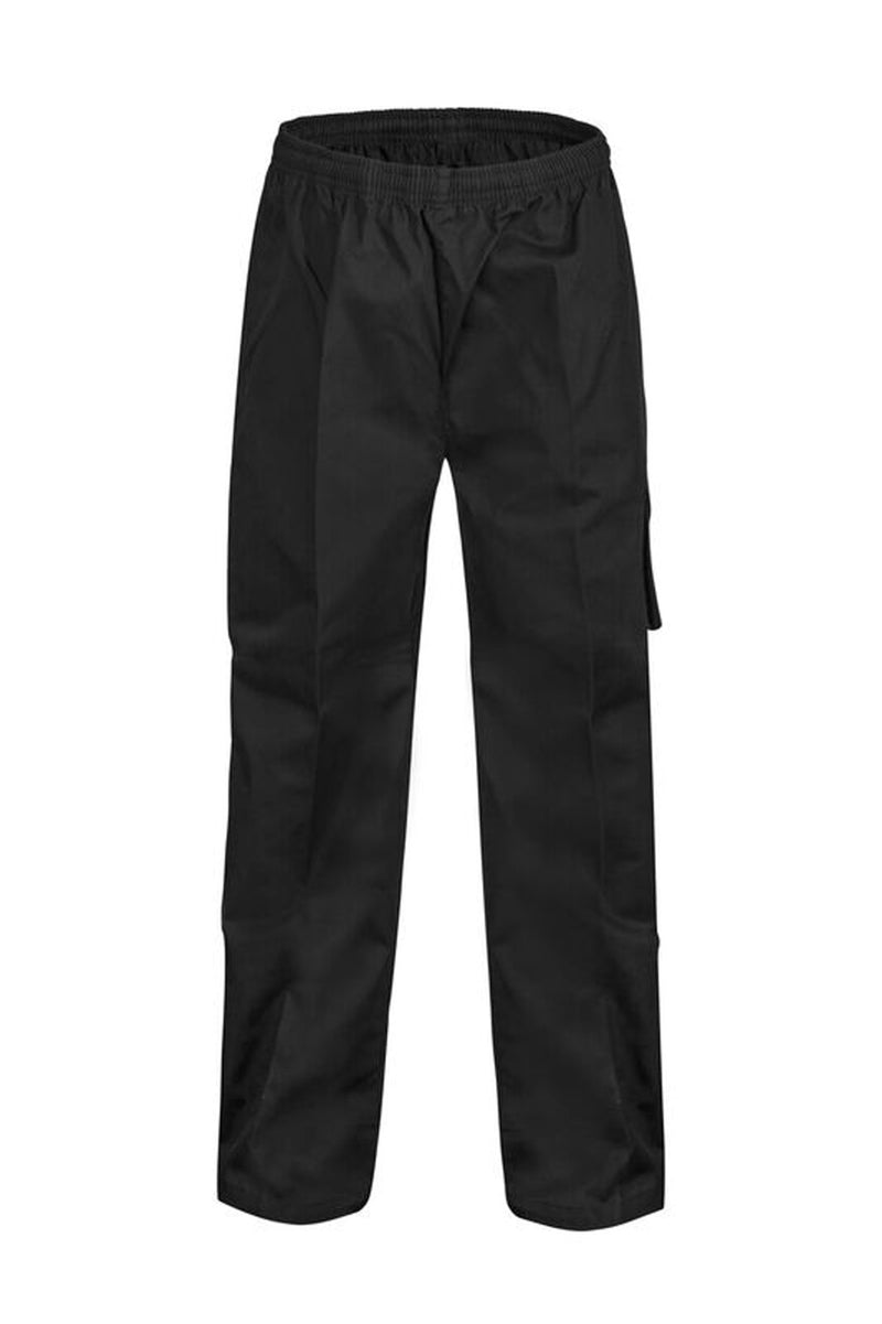 Unisex Chefs Elastic Drawstring Cargo Pants - Black