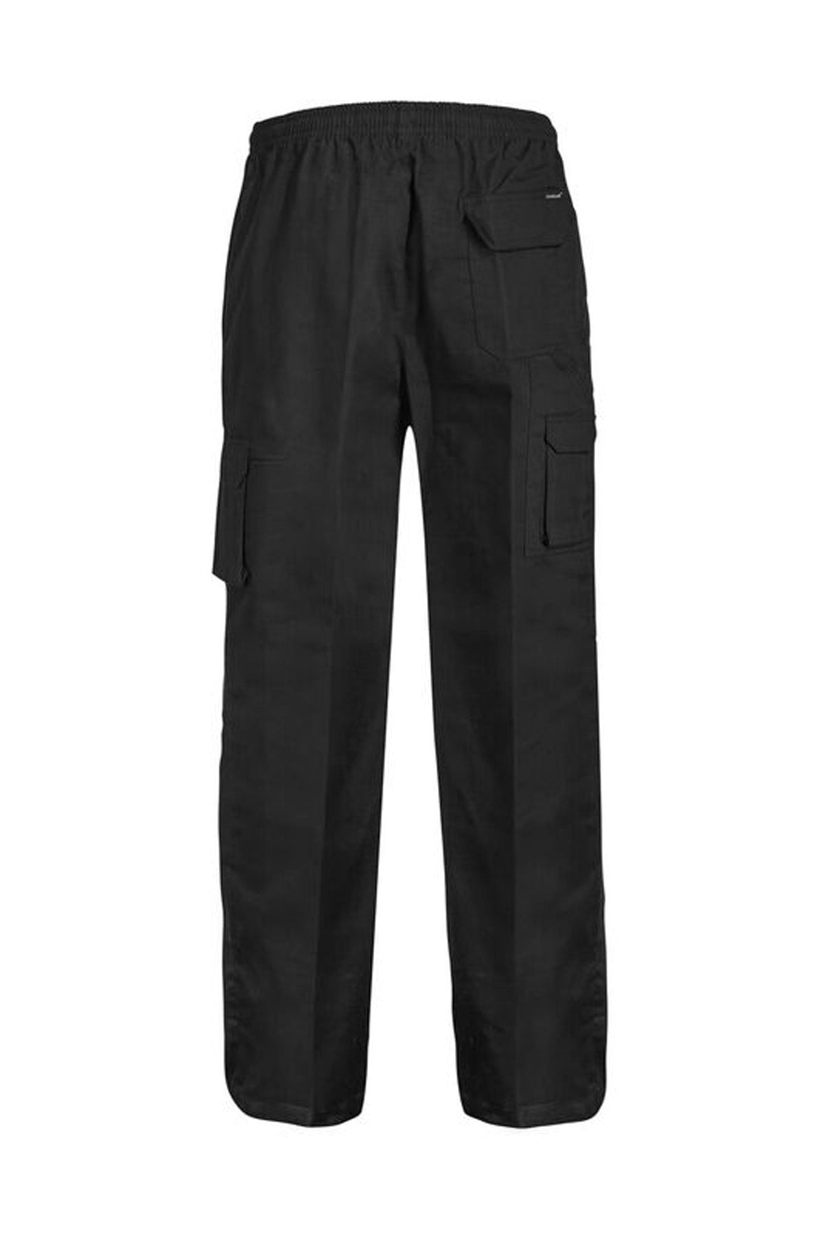 Unisex Chefs Elastic Drawstring Cargo Pants - Black