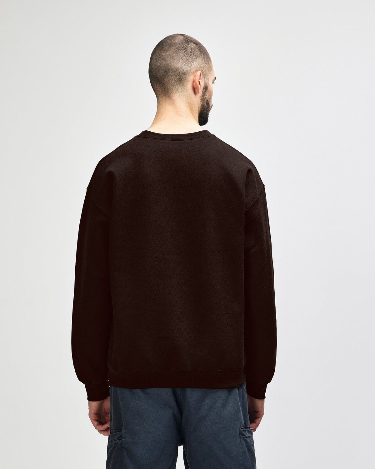 Gildan Heavy Blend 18000 Crewneck - Dark Chocolate - Back
