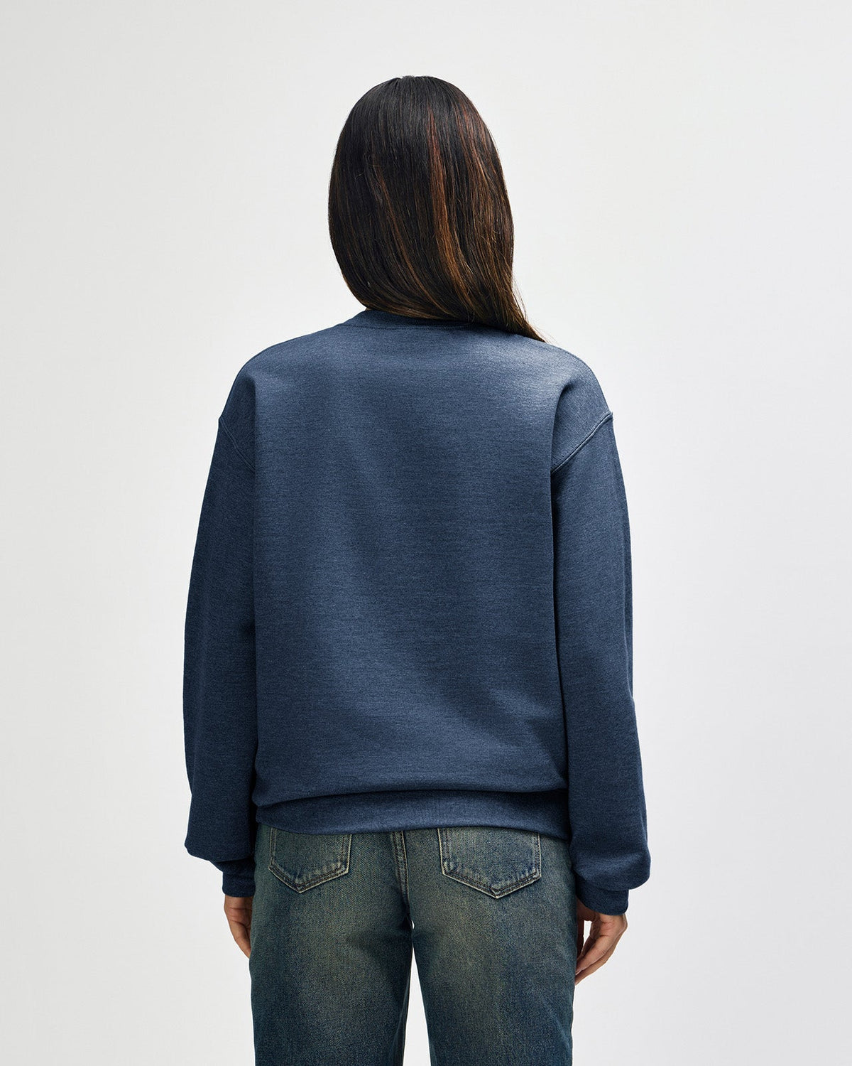 Gildan Heavy Blend 18000 Crewneck - Heather Dark Navy - Back