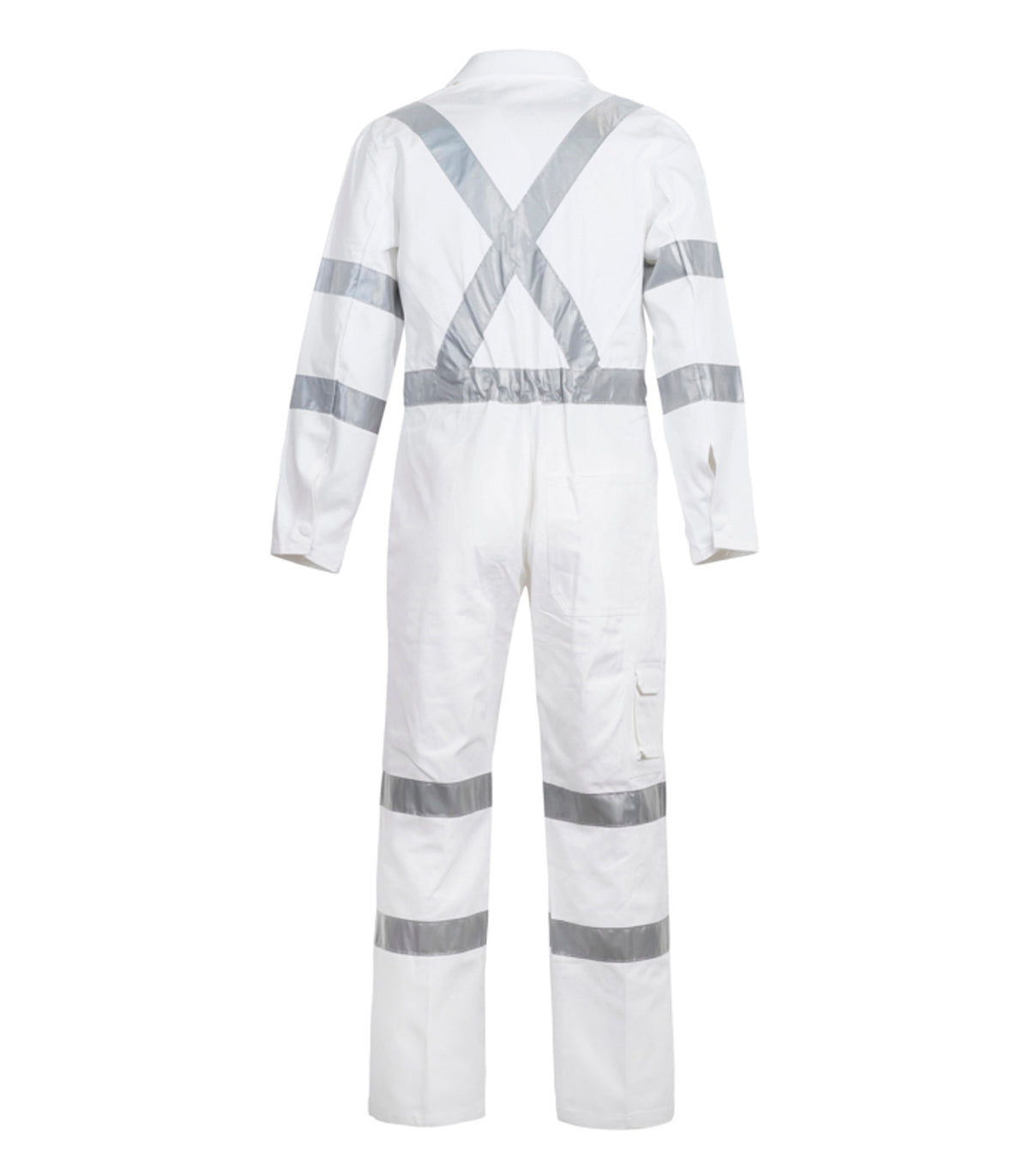 Hi Vis Cotton Drill Reflective Coverall With X Pattern – Night Use Only - view