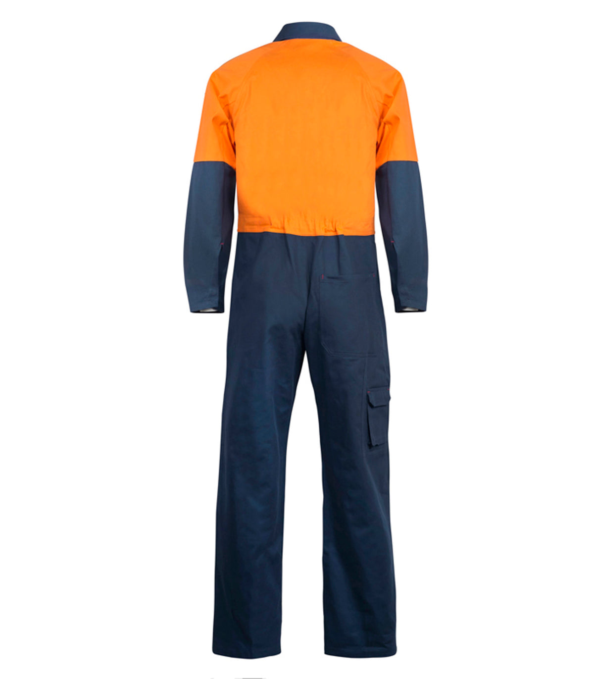 Hi Vis Poly/Cotton Coveralls - Orange/Navy - View