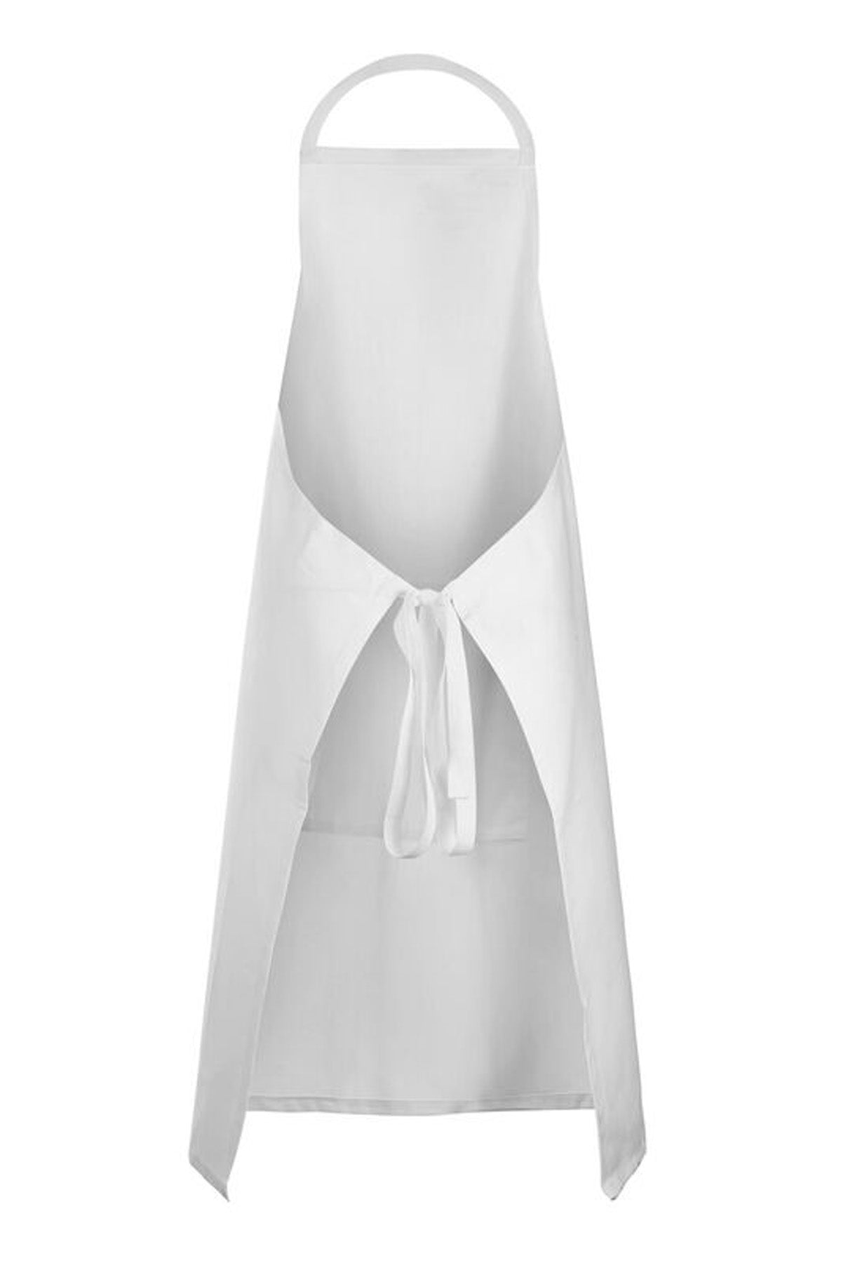 Full Bib Apron with Pocket - White