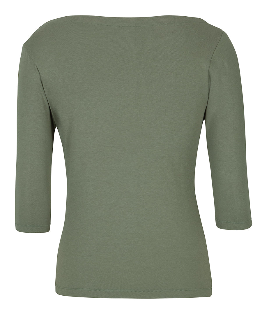 C of C Ladies 3/4 Sleeve Boat Neck Tee - Sage - Back