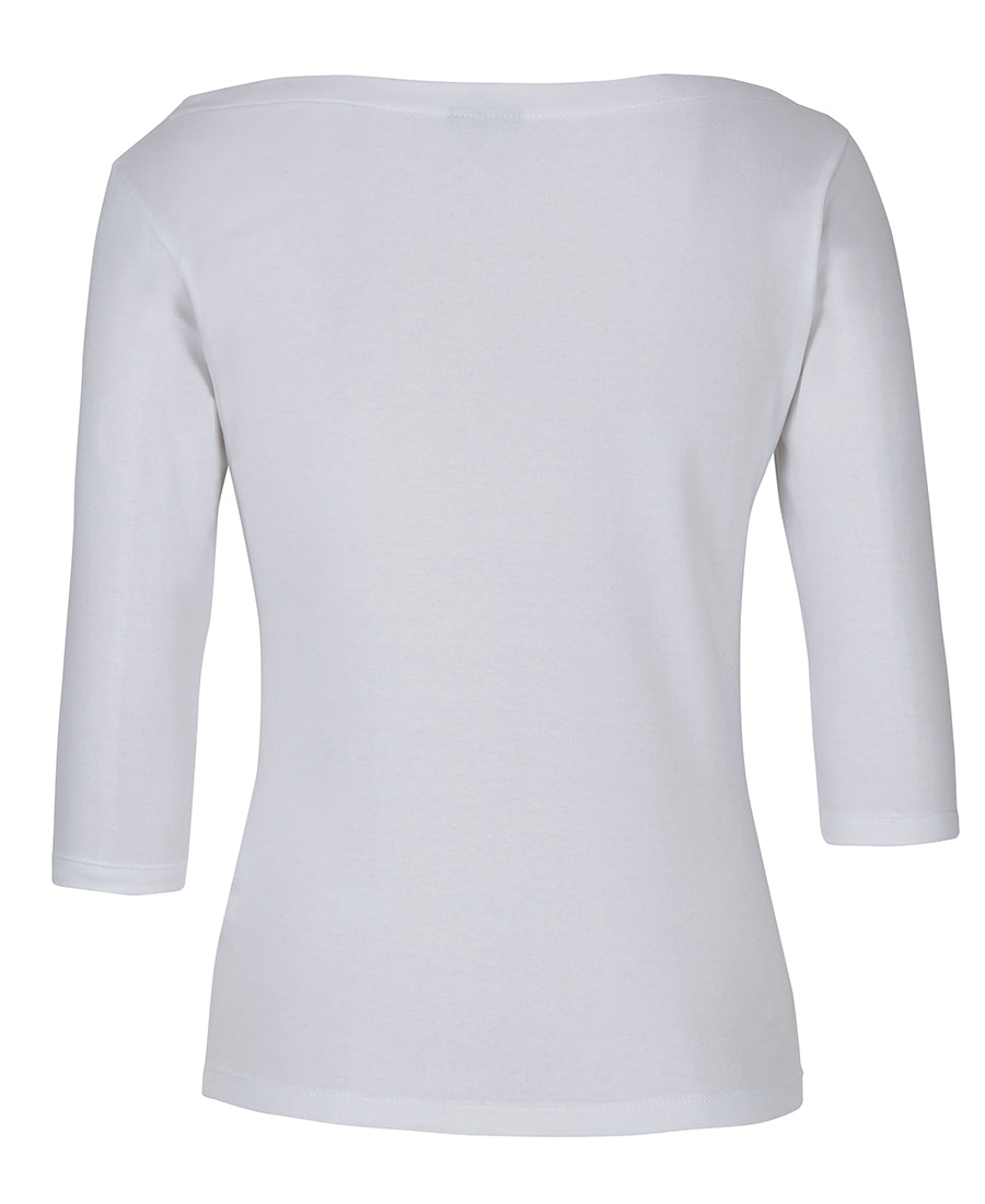 C of C Ladies 3/4 Sleeve Boat Neck Tee - White - Back