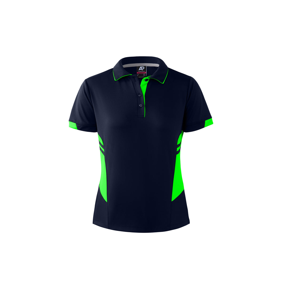 Aussie Pacific Tasman Ladies Polo 2311 - Navy/Neon Green