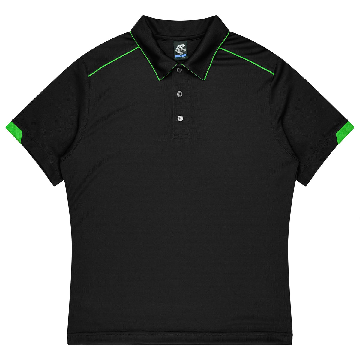 Aussie Pacific Currumbin Kids Polo 3320 - Black/Kawa Green