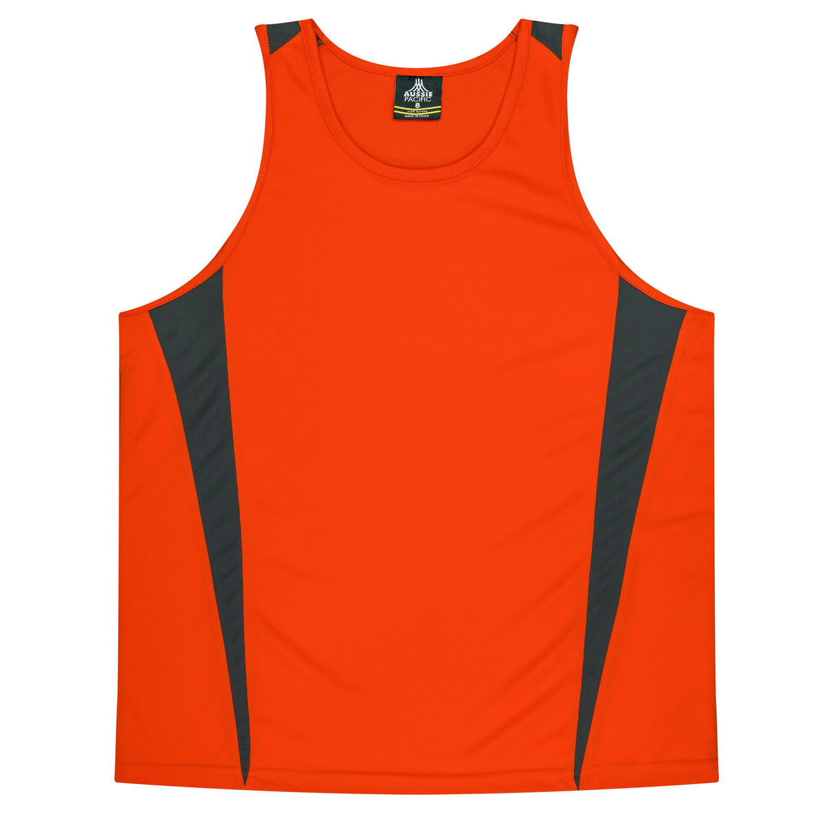 Aussie Pacific Eureka Kids Singlet 3104 - Orange/Charcoal