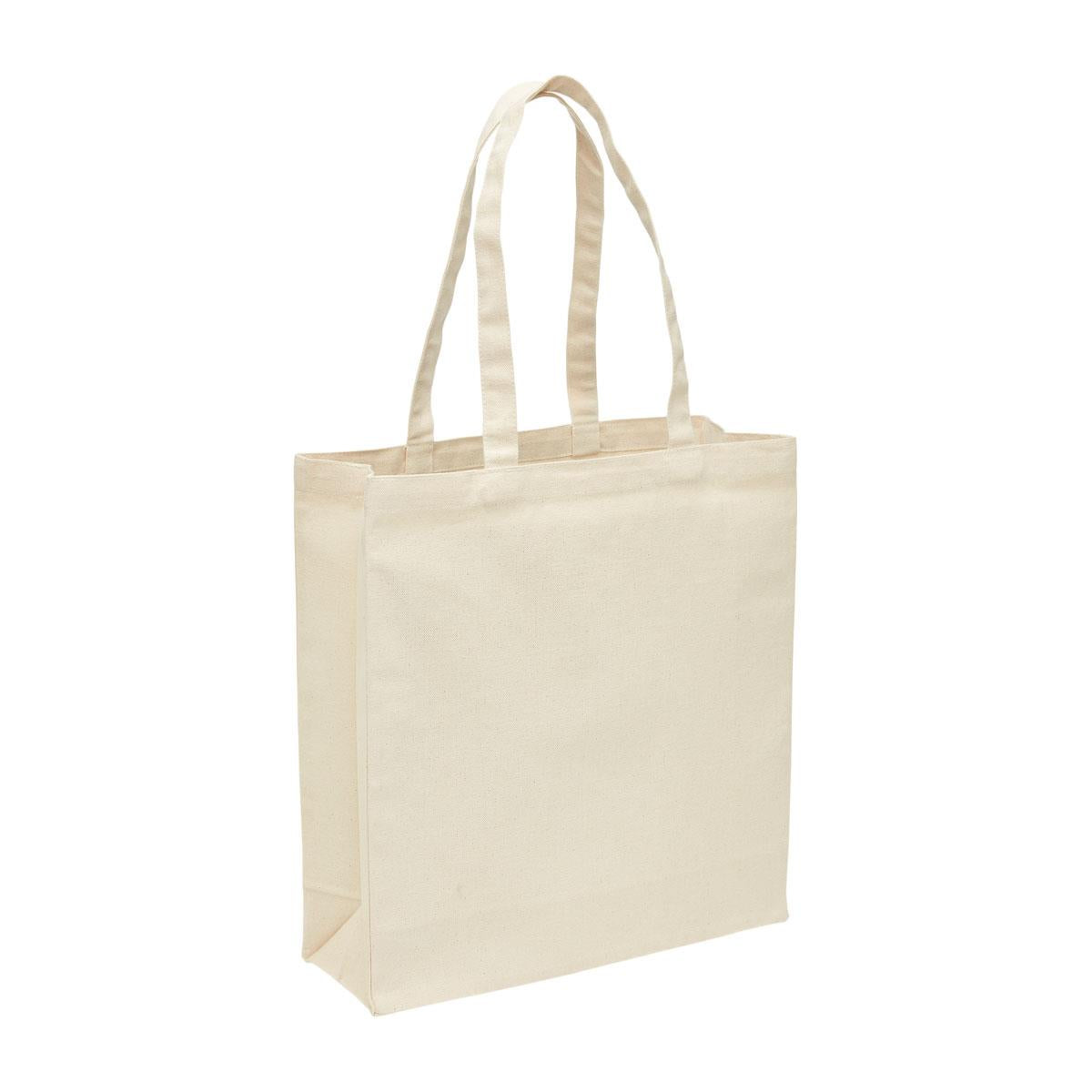 Heavy Duty Canvas Tote with Gusset - Natural / Natural - Front