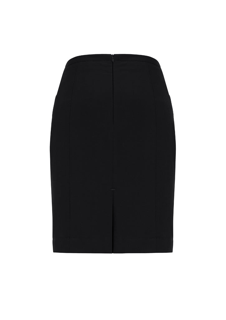 Siena Womens Front Pleat Detail Straight Skirt - Black - Back