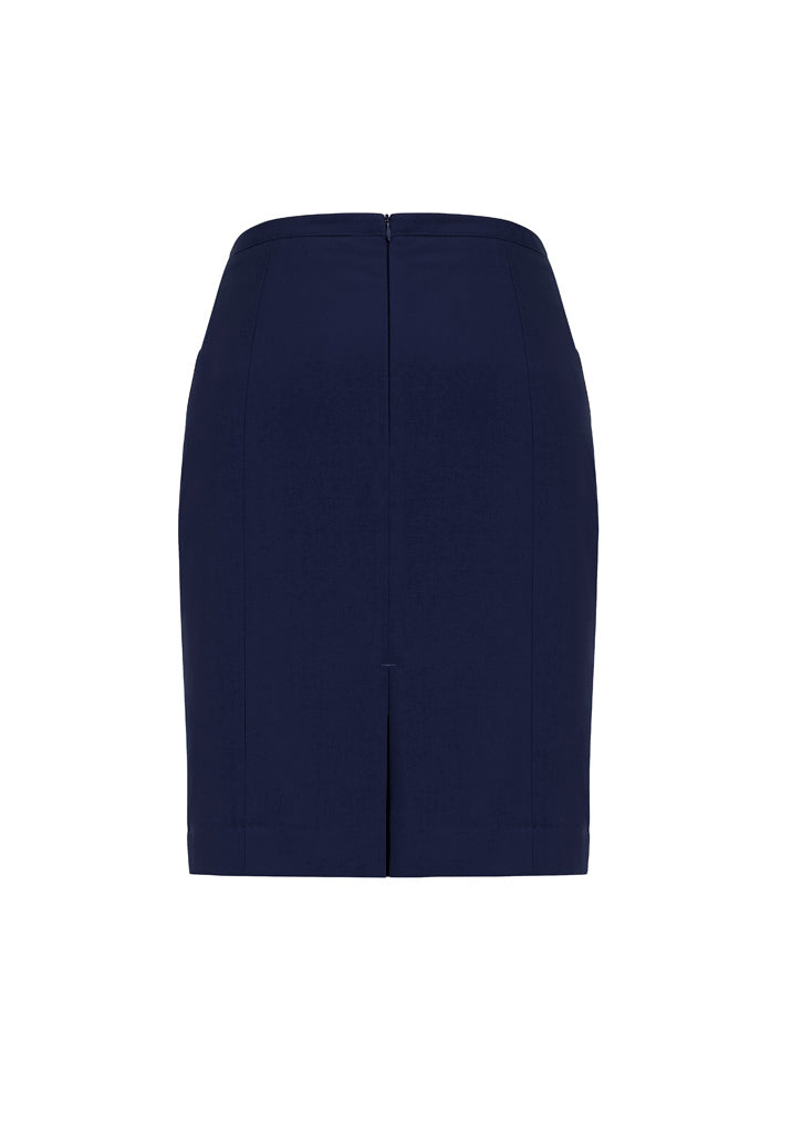 Siena Womens Front Pleat Detail Straight Skirt - Marine - Back
