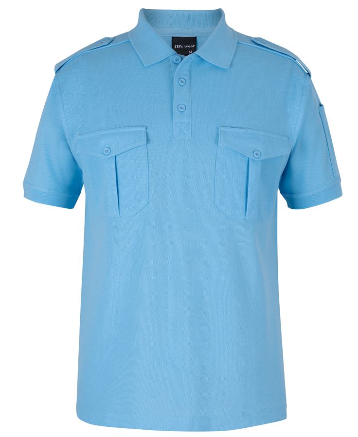 JB's S/S 250 Epaulette Polo - Lt Blue - Front