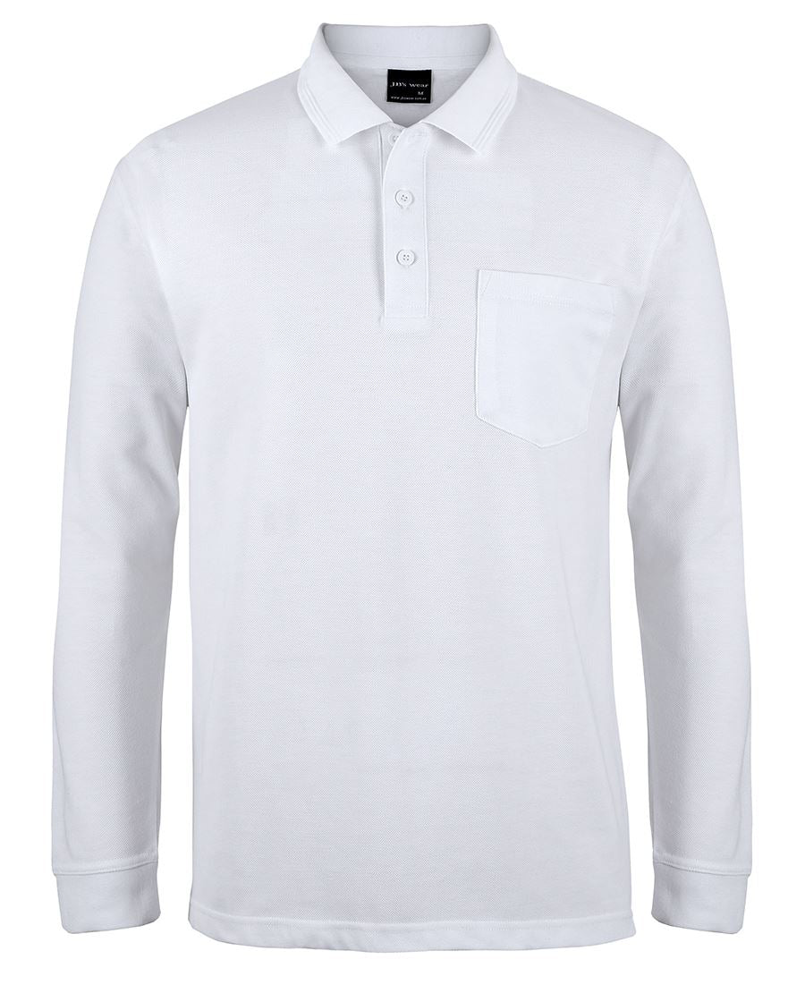 JB's 210 L/S Pocket Polo - White - Front