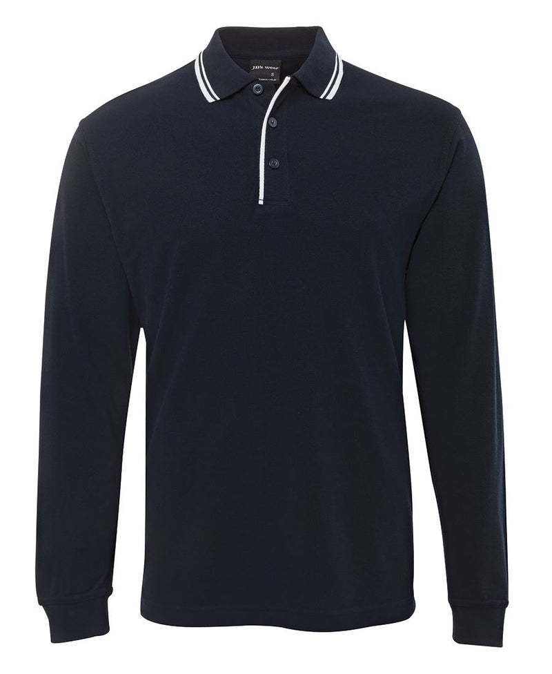 JB's L/S Contrast Polo - Navy/White - Front