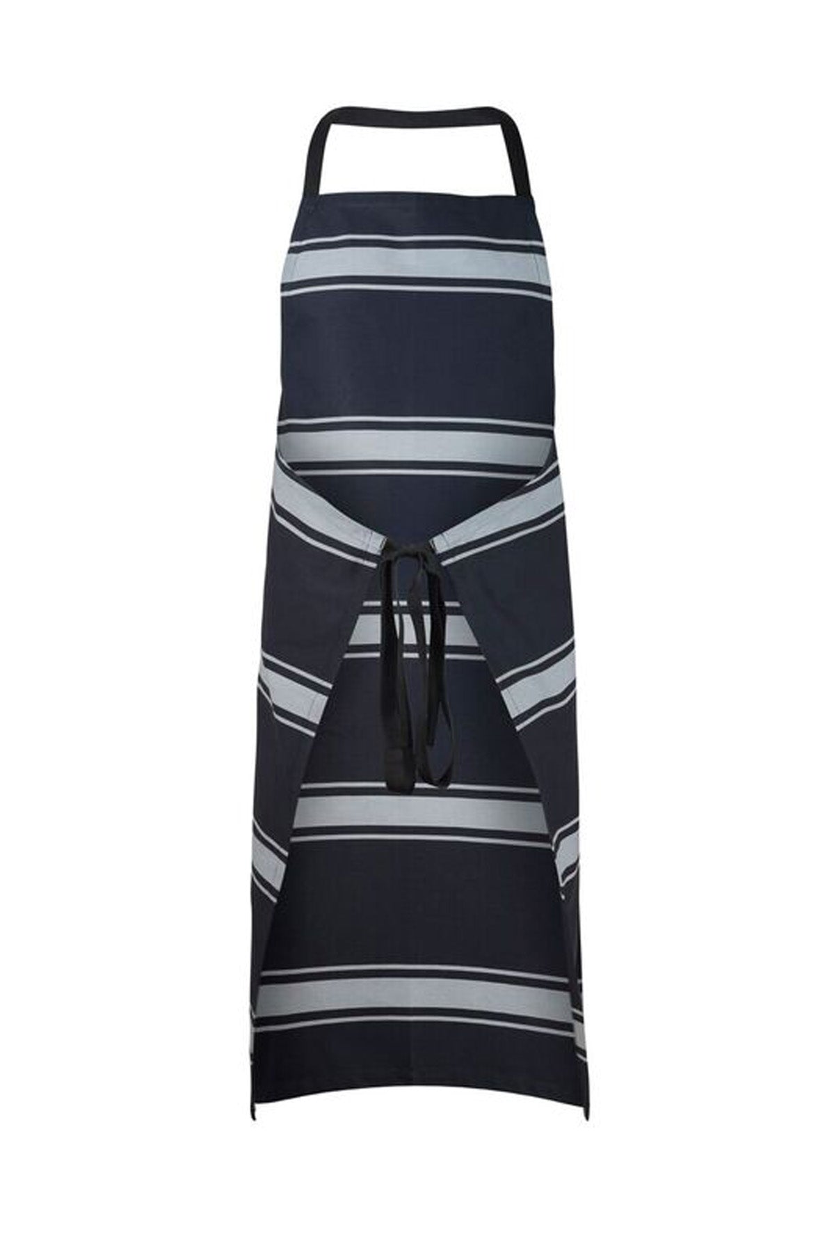 Full Bib Butchers Stripe Apron - Navy/White Stripe
