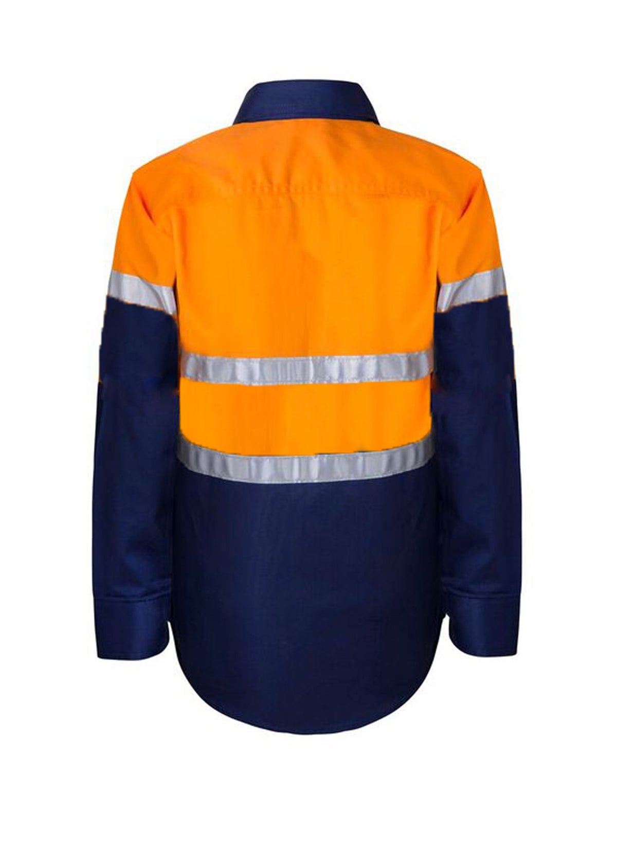 Kids Lightweight Hi Vis Long Sleeve Reflective Cotton Drill Shirt - view