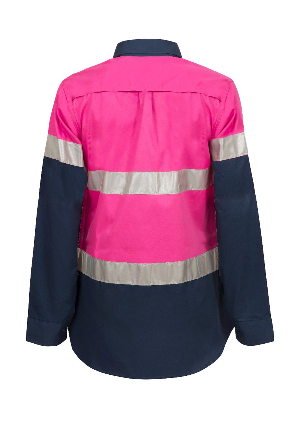 Ladies Lightweight Hi Vis Long Sleeve Vented Reflective Cotton Drill Shirt – Night Use Only - view
