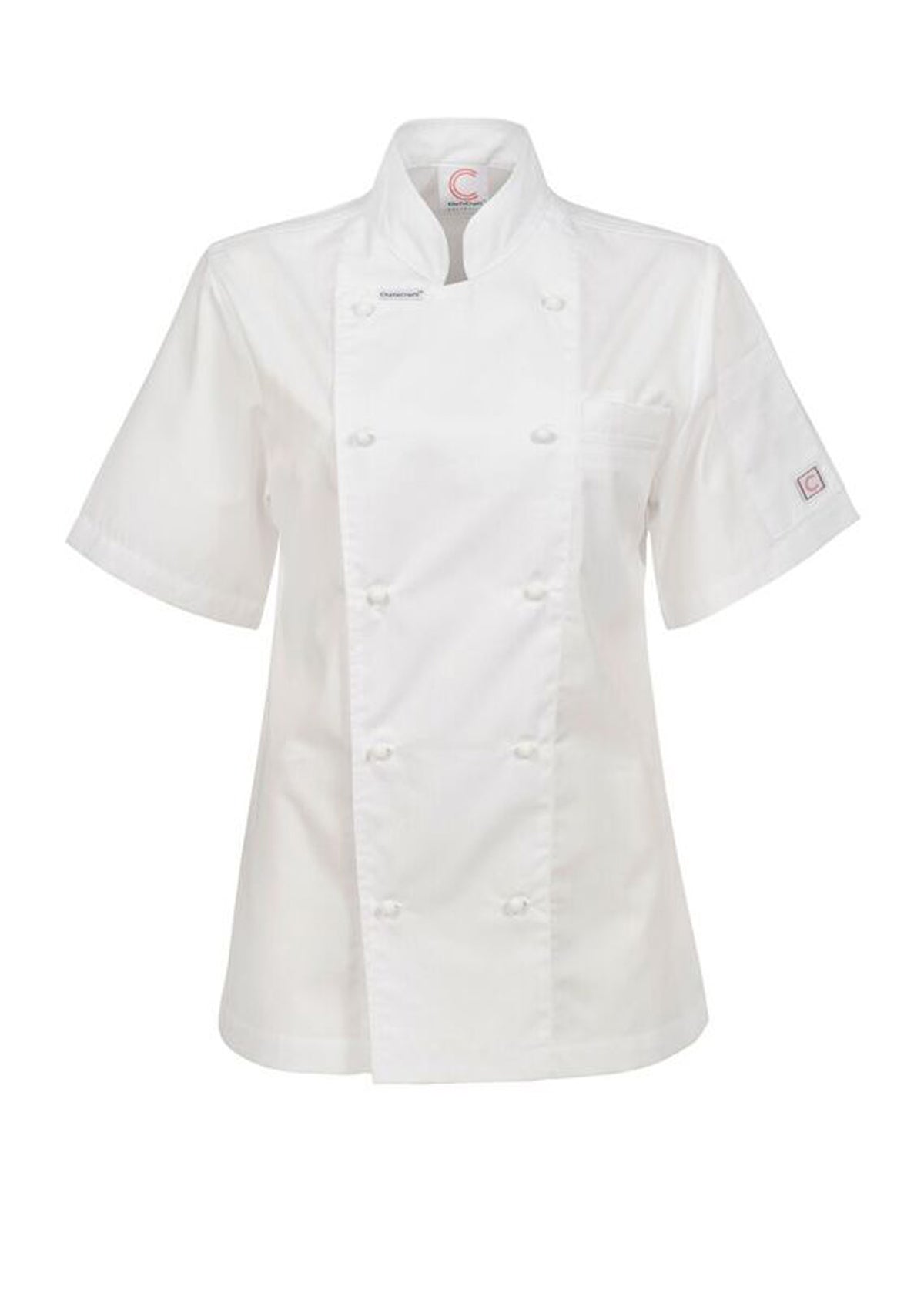 Women's Lightweight Executive Short Sleeve Chefs Jacket - White