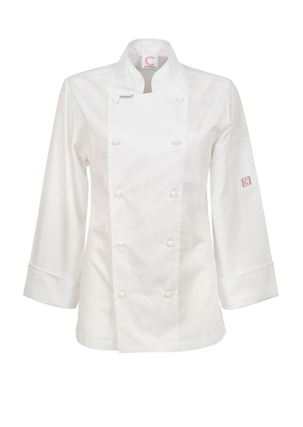 Women's Lightweight Executive Long Sleeve Chefs Jacket - White