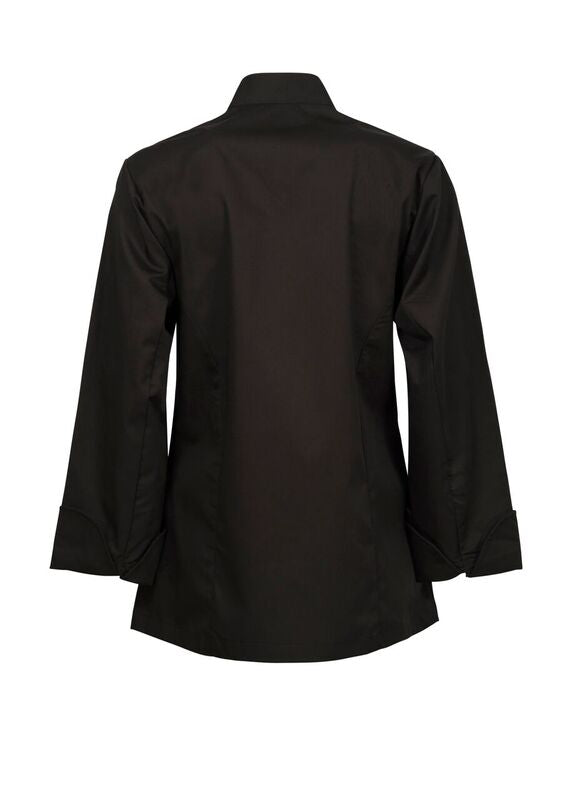 Women's Lightweight Executive Long Sleeve Chefs Jacket - Black
