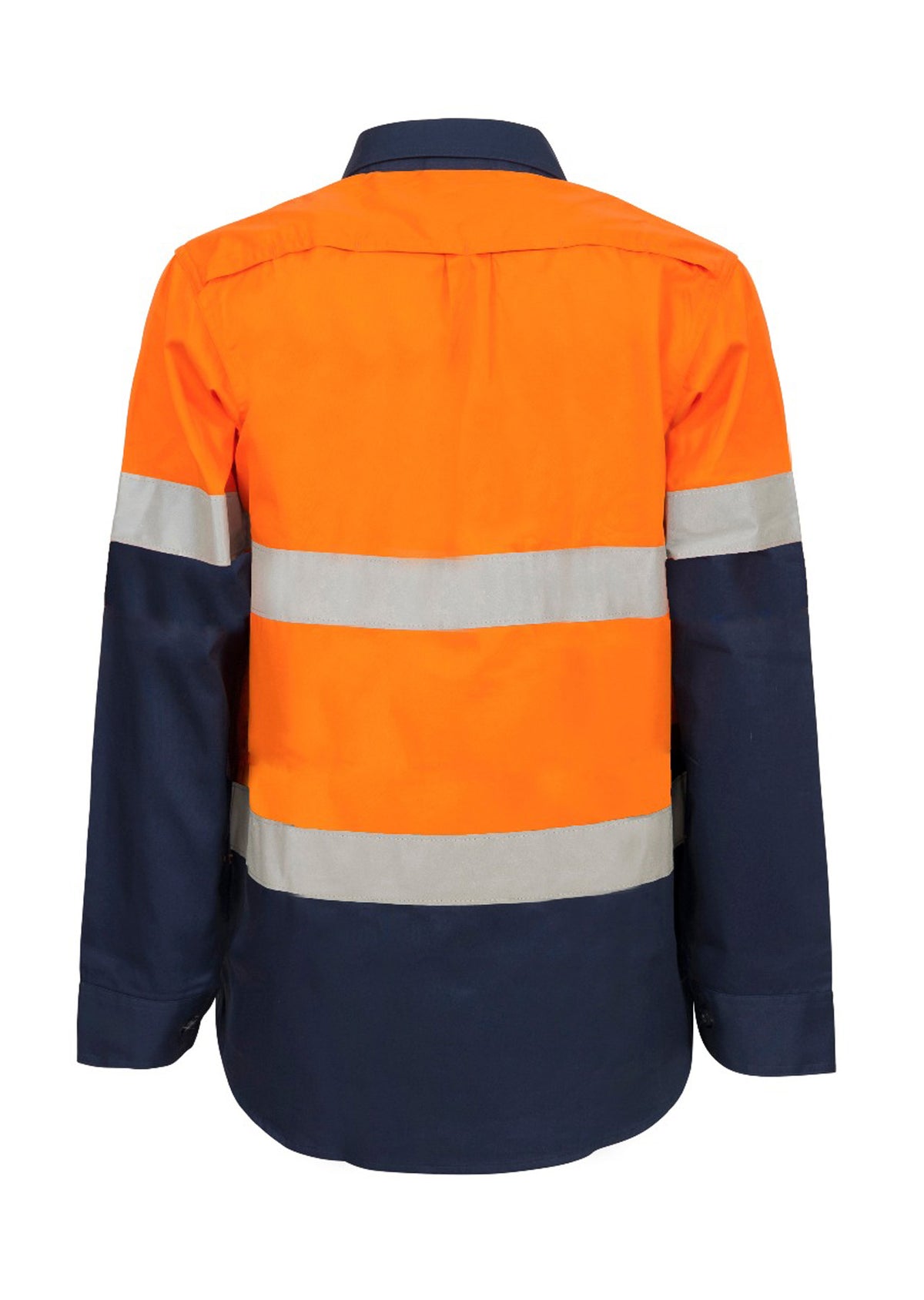 Maternity Lightweight Hi Vis Long Sleeve Vented Reflective Cotton Drill Shirt - view