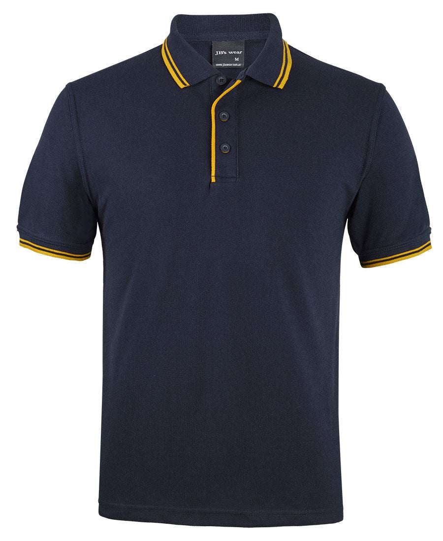 JB's Contrast Polo - Navy/Gold - Front