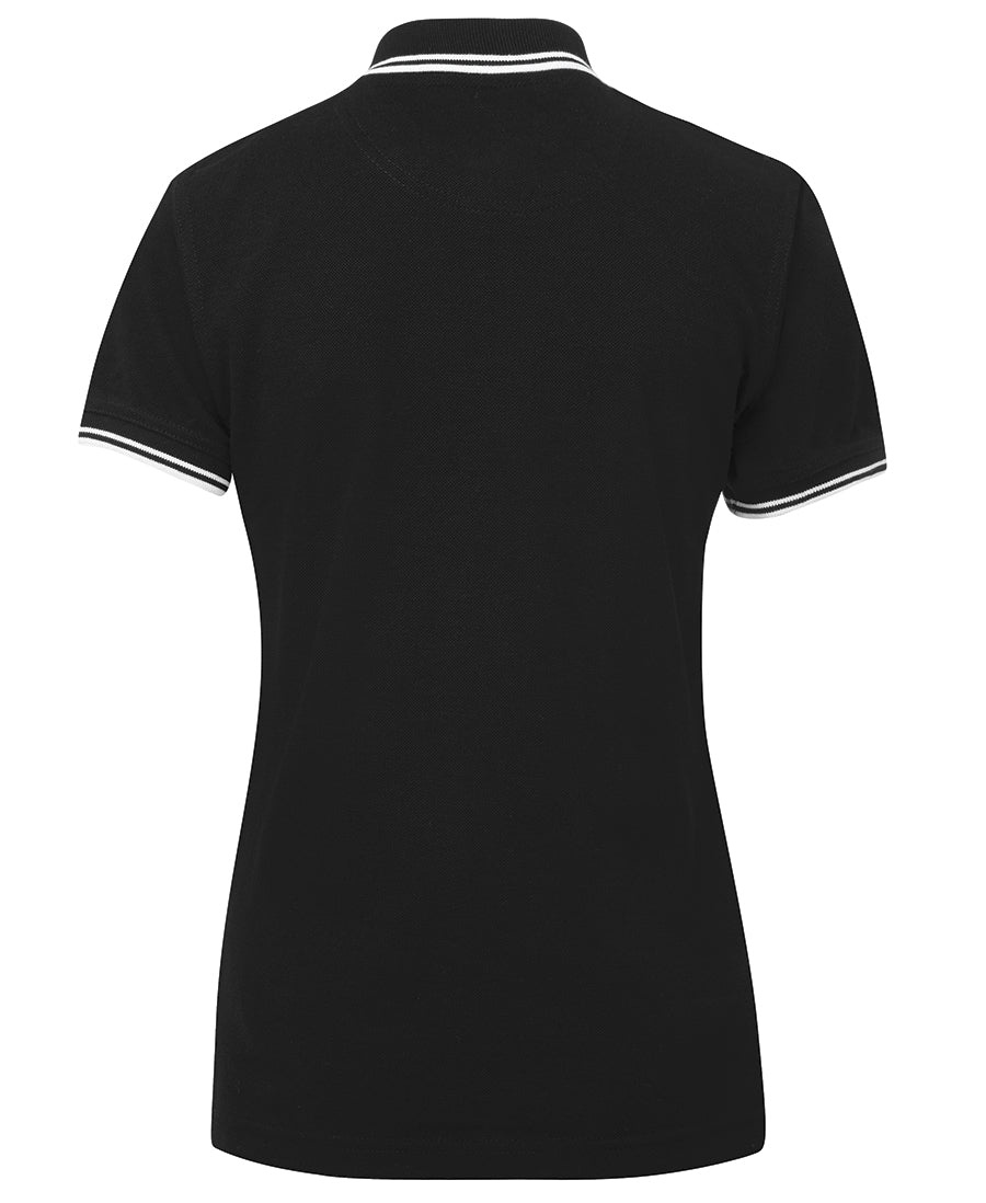 JB's Ladies Contrast Polo - Black/White - Back